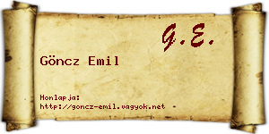 Göncz Emil névjegykártya