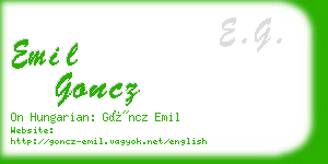 emil goncz business card